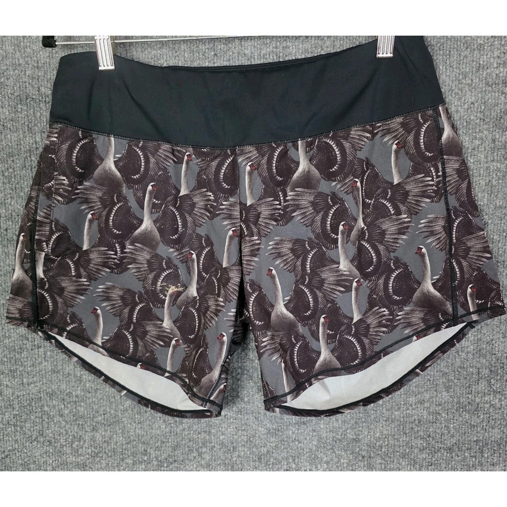 Oiselle Roga Shorts Women's 8 Swan Lake Running Lined 6" Inseam Limited Print